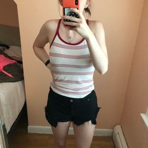 Red & White Striped Tank Top